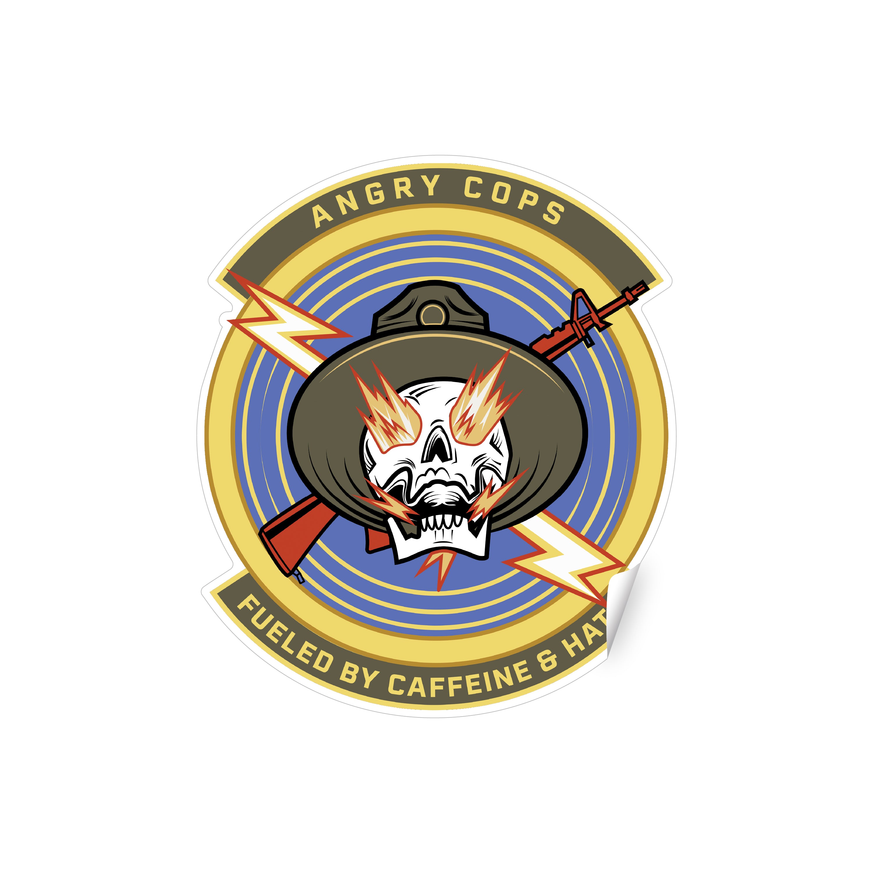 Fueled By Caffeine And Hate Sticker