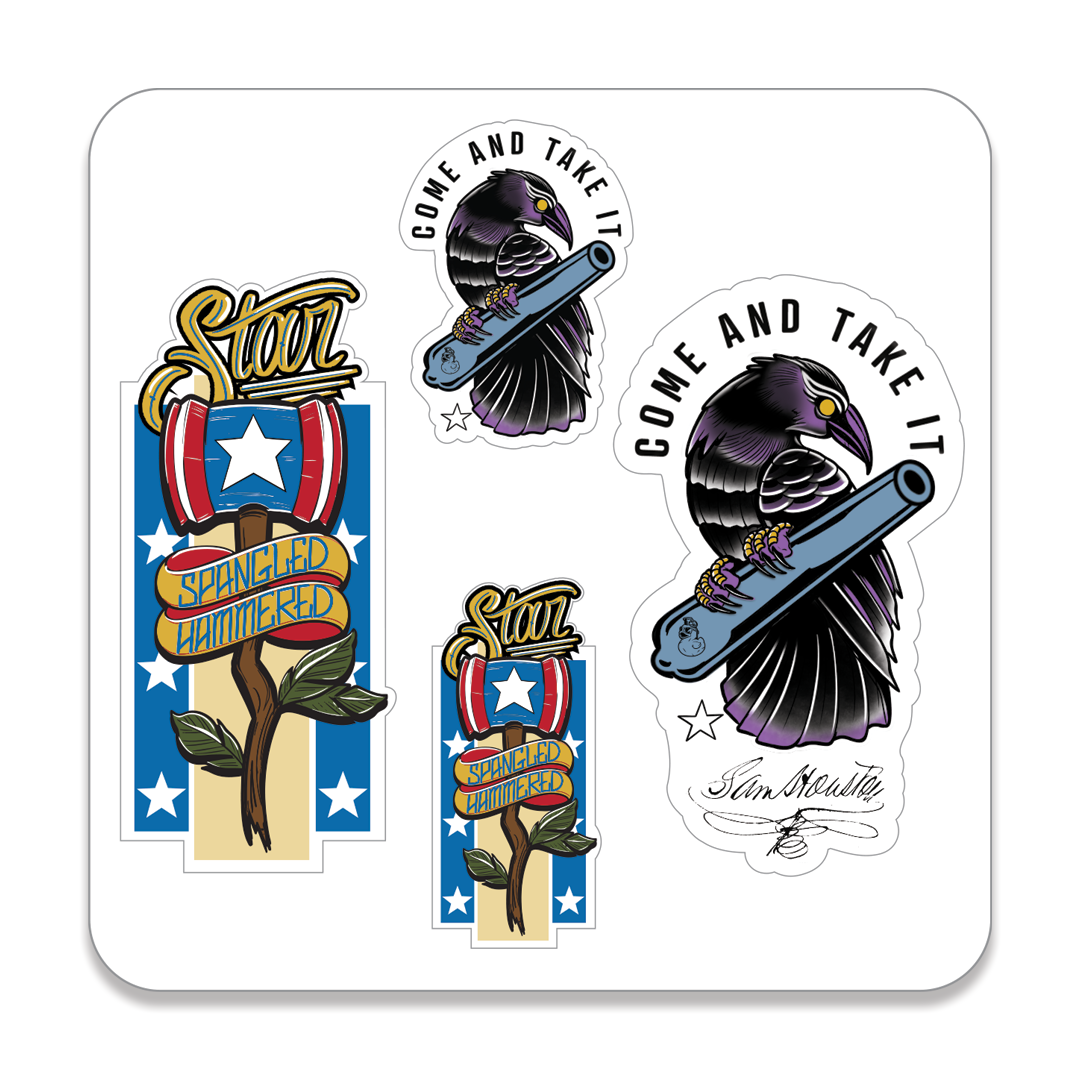 Sam Houston/Hammered Sticker Pack