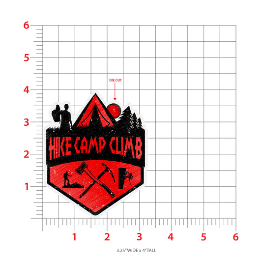 Hike Camp Climb Sticker